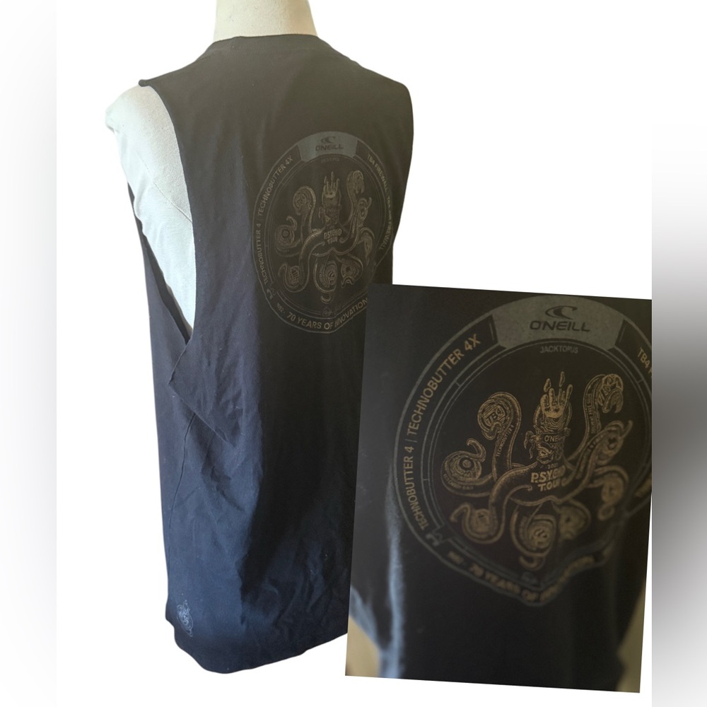 O’Neill psycho tour 2022 limited edition surf Men's Black Sleeveless Shirt tank